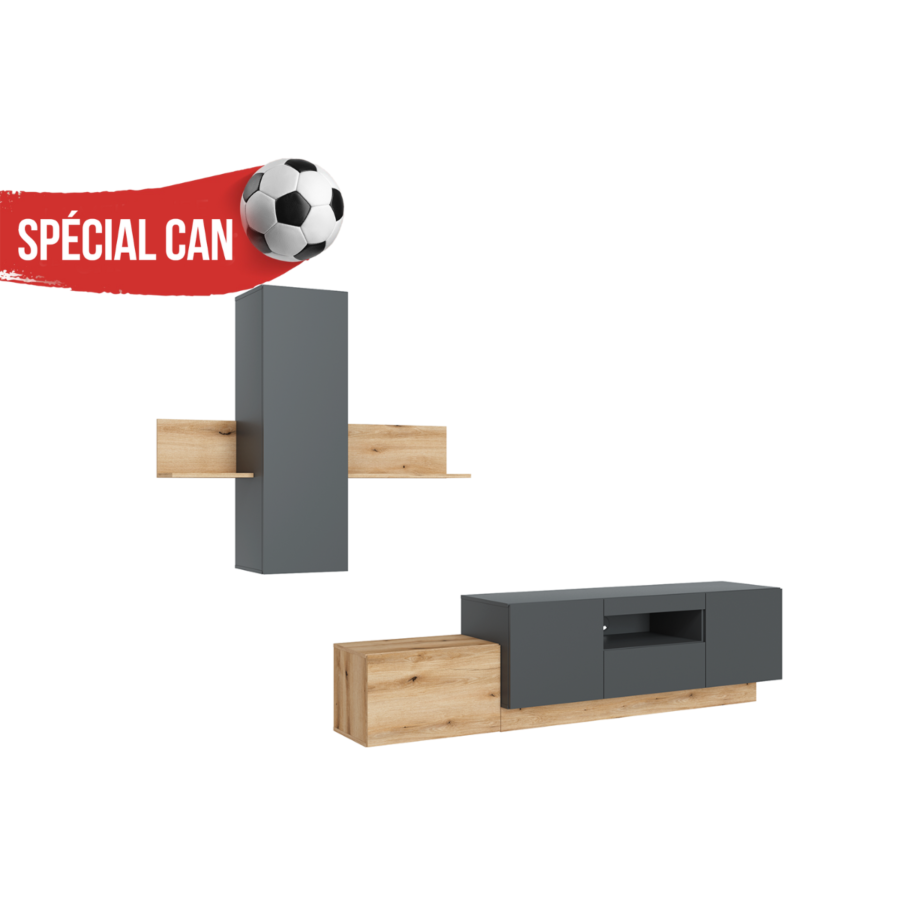 Unité Murale Marsala - Noyer / Gris Spécial CAN