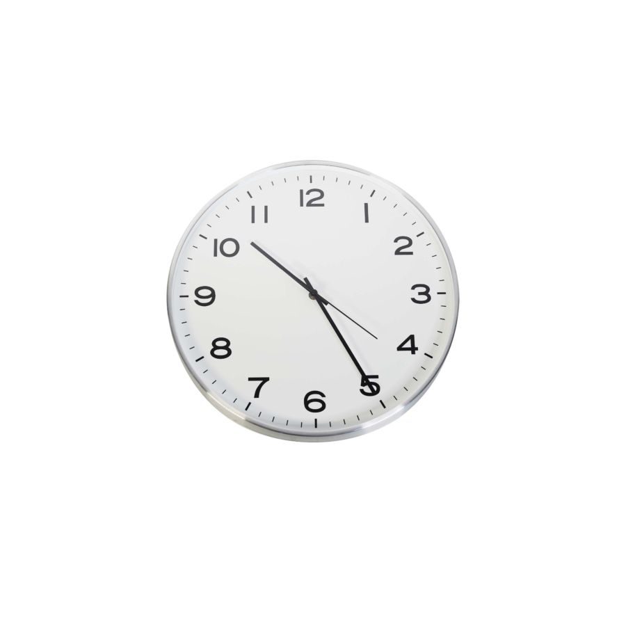 HORLOGE MURALE 40x4.7cm - Blanc / Argenté Décorations