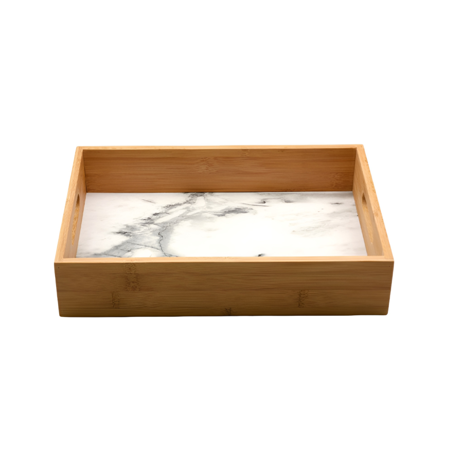 Plateau Marbré Bambou - Beige Naturel Offres Ramadan