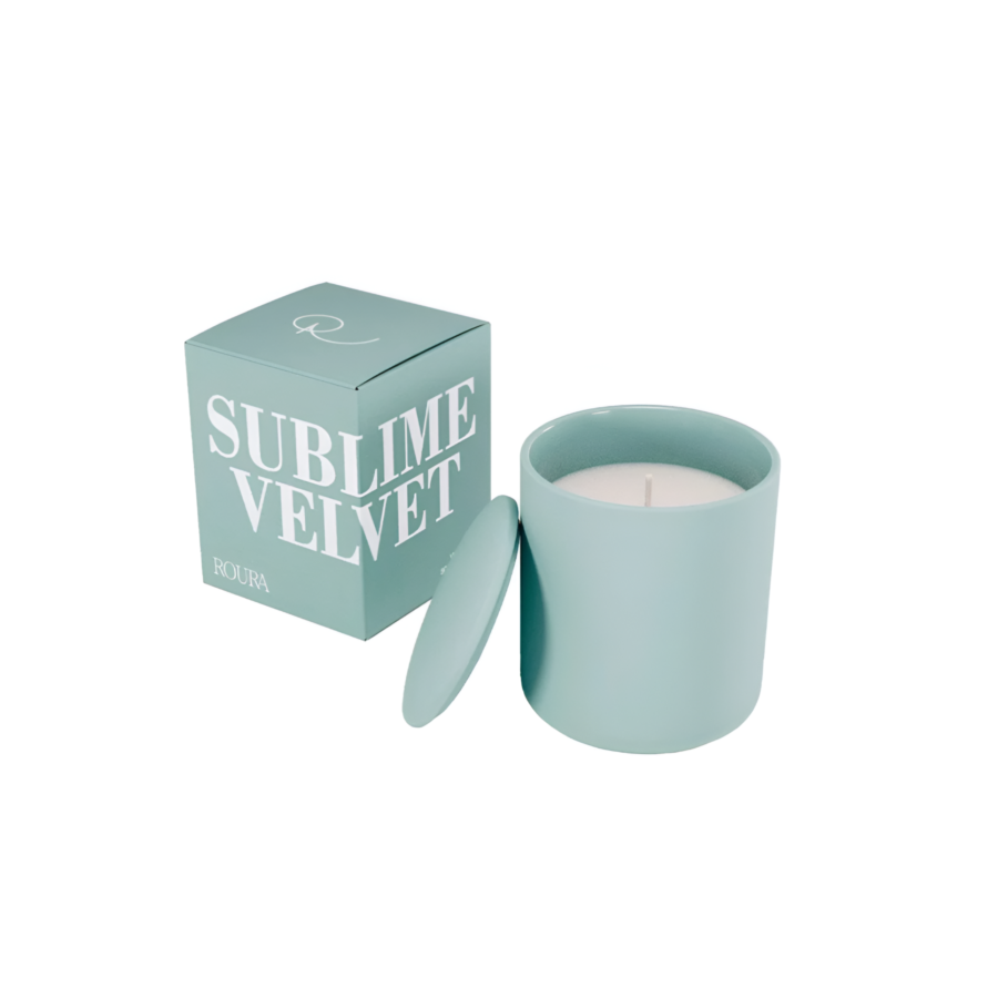 Bougie Parfumée En Porcelaine Avec Couvercle - Vert Soldes été