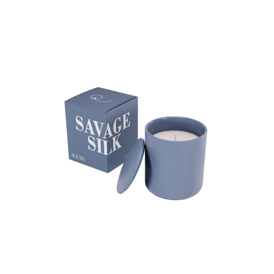 Bougie Parfumée En Porcelaine Avec Couvercle - Bleu Soldes été