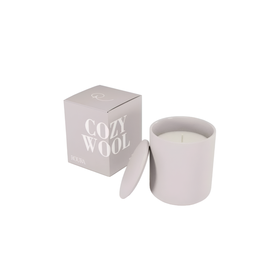 Bougie Parfumée En Porcelaine Avec Couvercle - Gris Soldes été