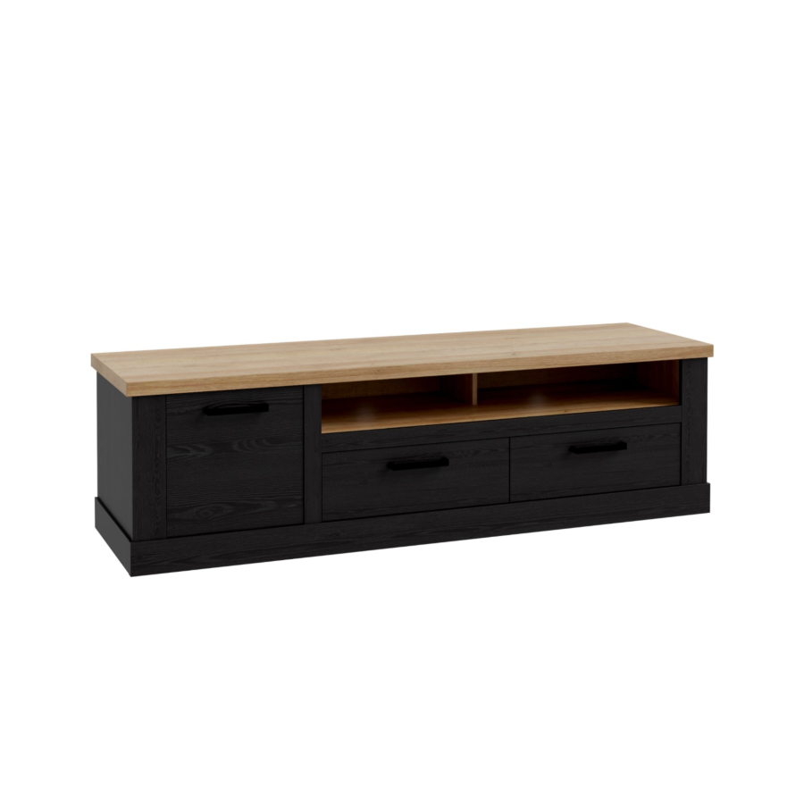 GRAND MEUBLE TV BLACK DURO- Chêne / Noir Soldes été