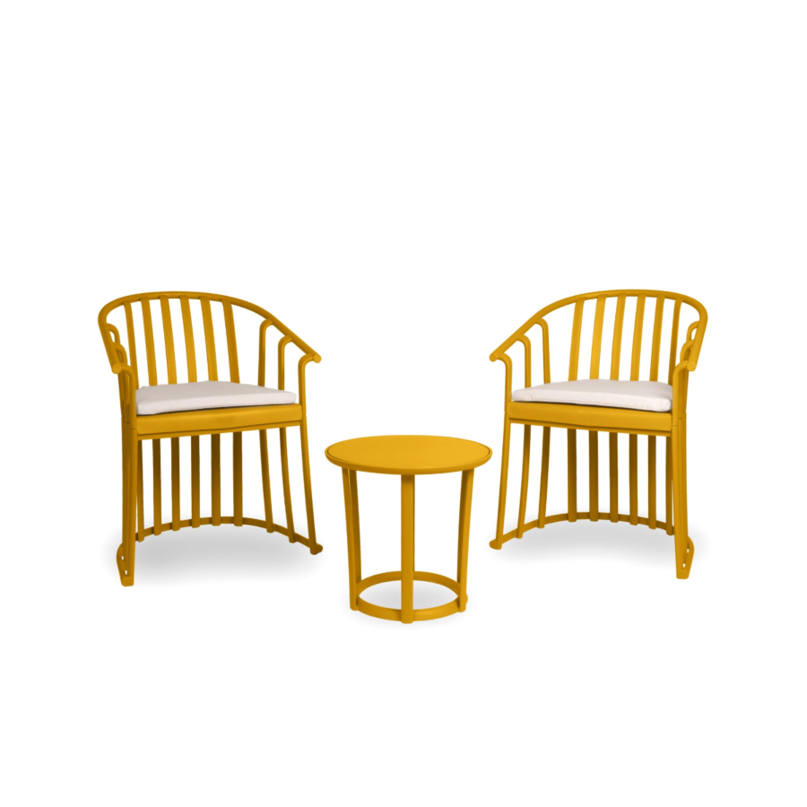 Set De Balcon NEW RAFF Avec Fauteuils Et Table - Moutarde Soldes été vague 2