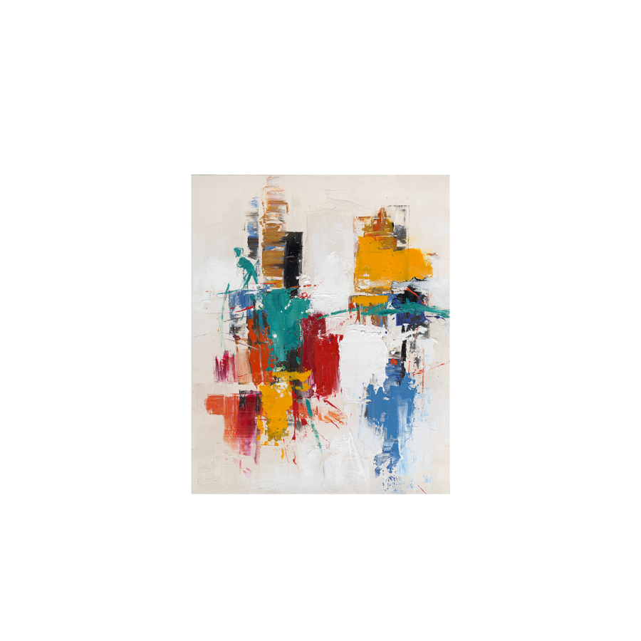 TABLEAU ABSTRAIT HANDMADE AVEC CADRE - MULTICOULEUR Tableaux