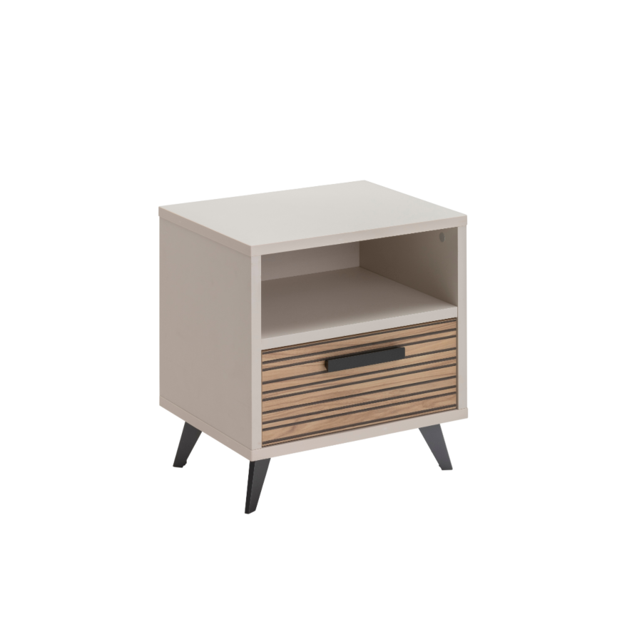 TABLE DE CHEVET BRAVO - Blanc / Chêne Chambre enfant