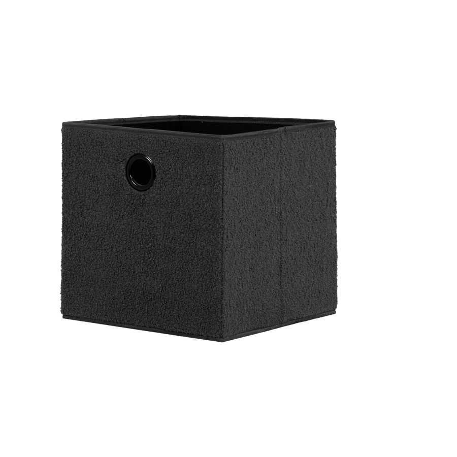 Boîte en textile Teddy - Gris Foncé Cubes de rangement
