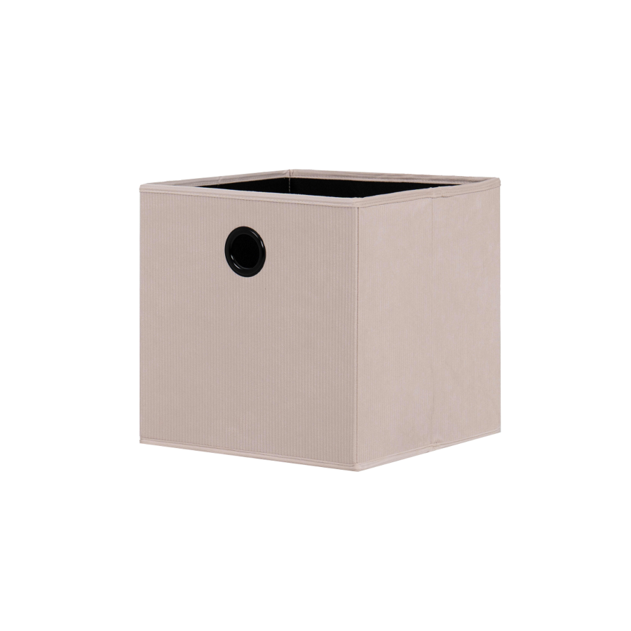 Boîte en textile Velours côtelé - Beige Cubes de rangement