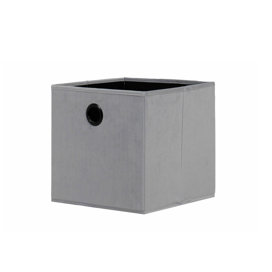 Boîte en textile Velours côtelé- Gris Cubes de rangement
