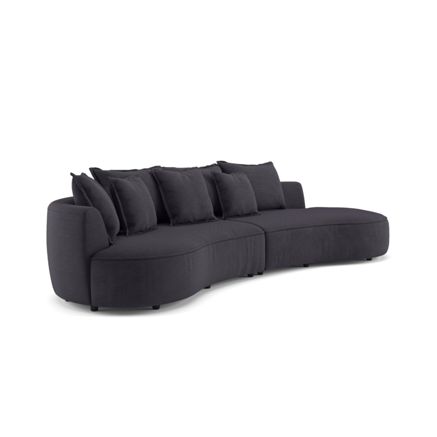 Canapé Courbe LEVI - Gris foncé Canapé simple
