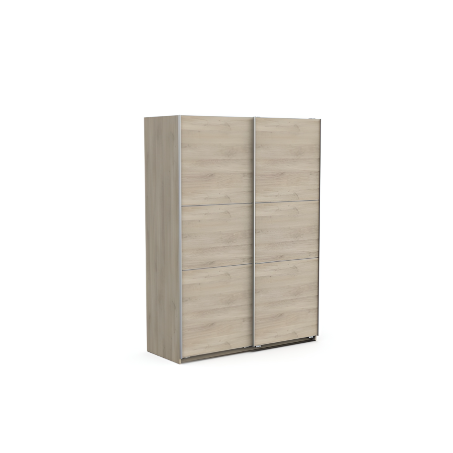 ARMOIRE GHOST 2 PORTES COULISSANTES - Chêne Foncé Soldes été vague 2