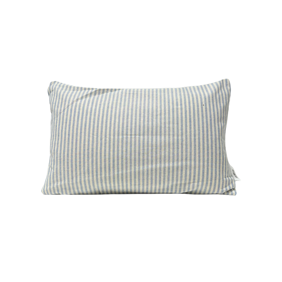COUSSIN EXTERIEUR RAYÉ 30X50CM - Bleu Textile