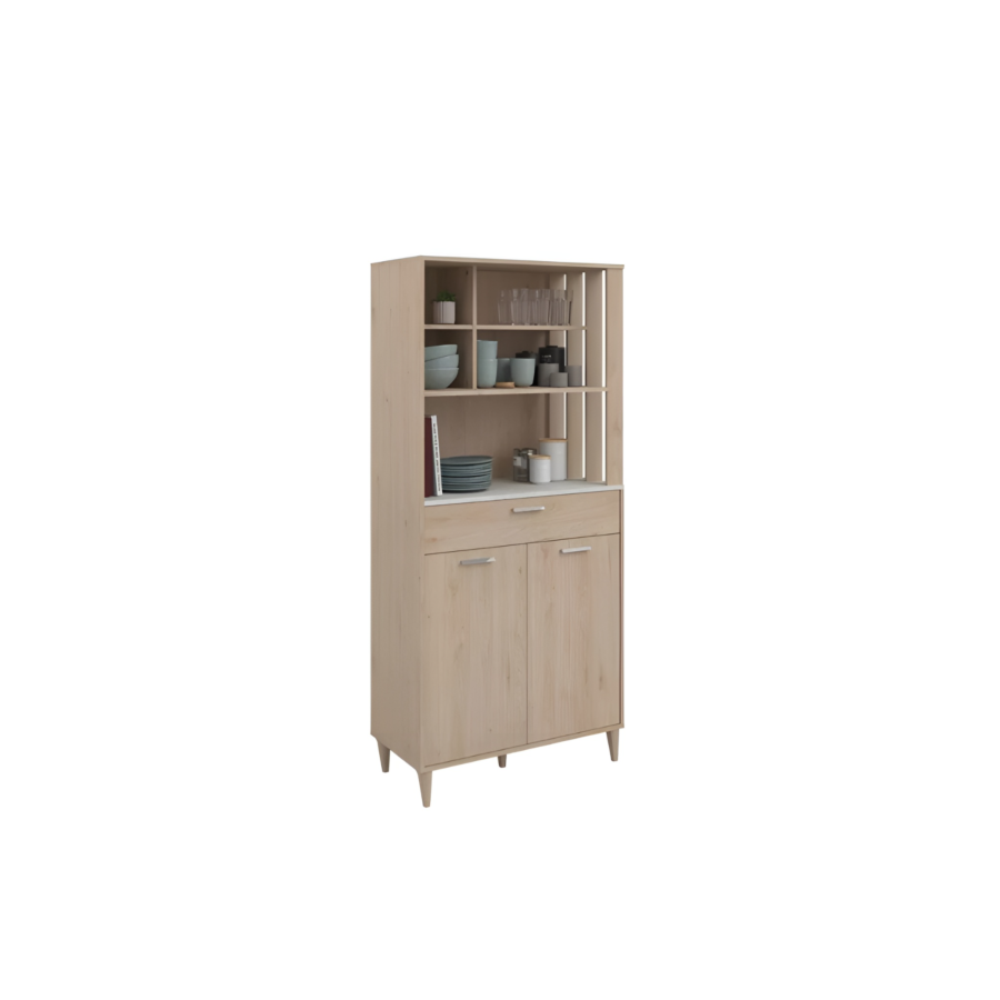 BUFFET GALA 2 Portes 1 Tiroir et 5 Niches - Chêne Soldes été vague 2