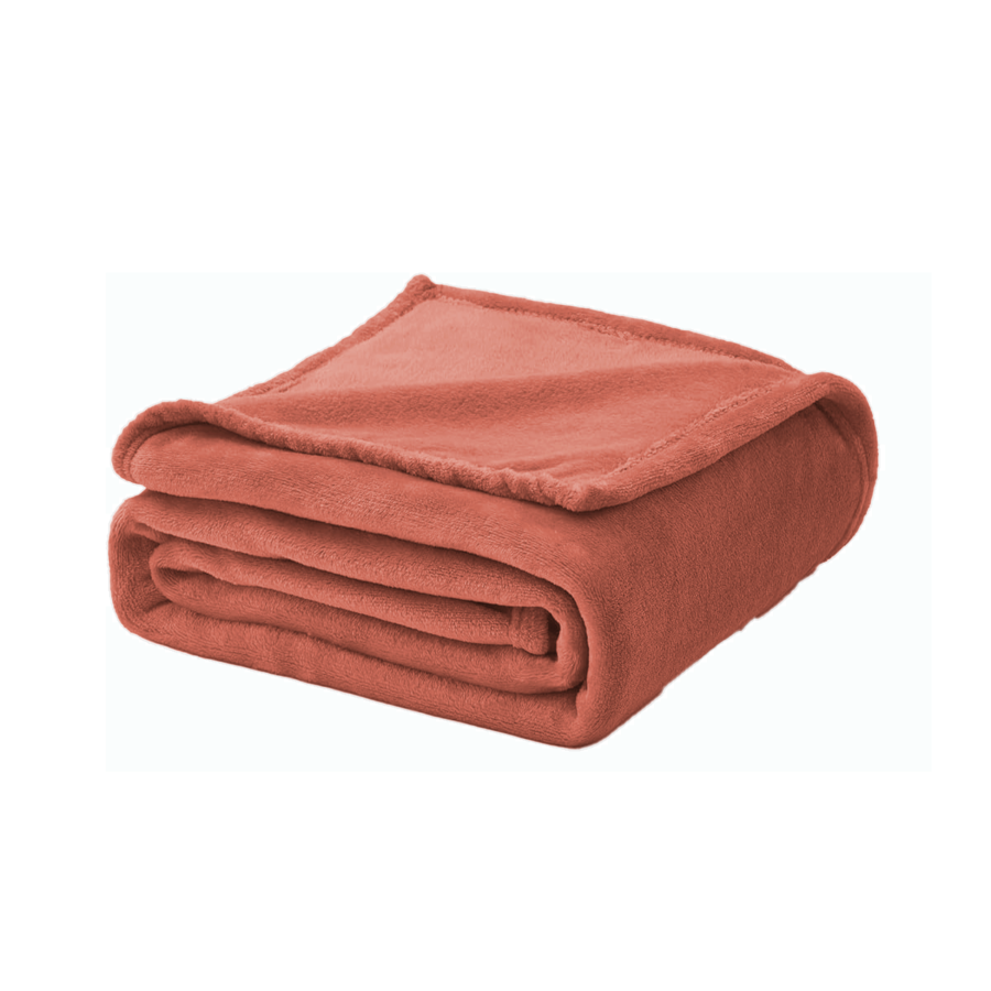 Couverture Flanelle Miko & Mino 160X220 - Rouge Brique Essentiel HIVER