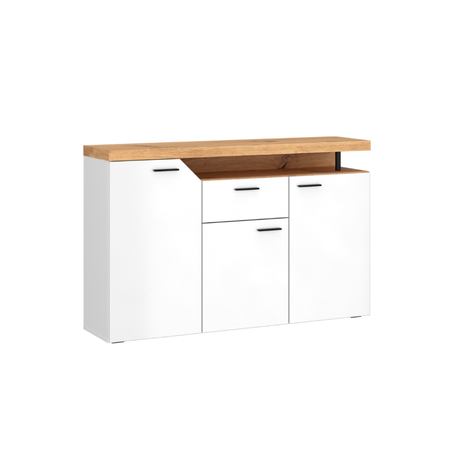 COMMODE NICO - Blanc / Chêne Soldes été vague 2