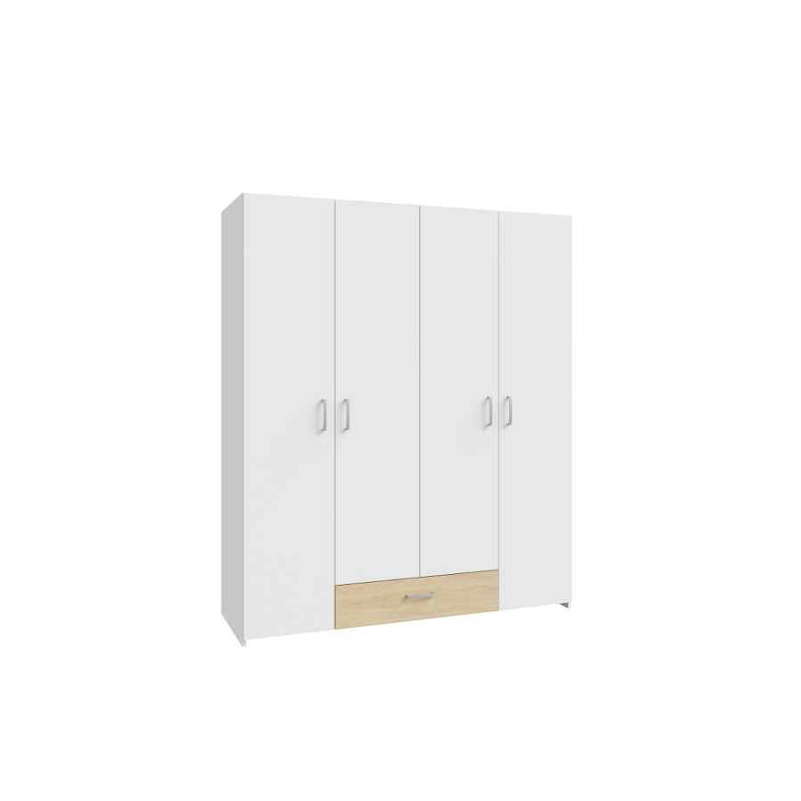 ARMOIRE ECONOBOX 4 Portes - Beige / Blanc Soldes été vague 2