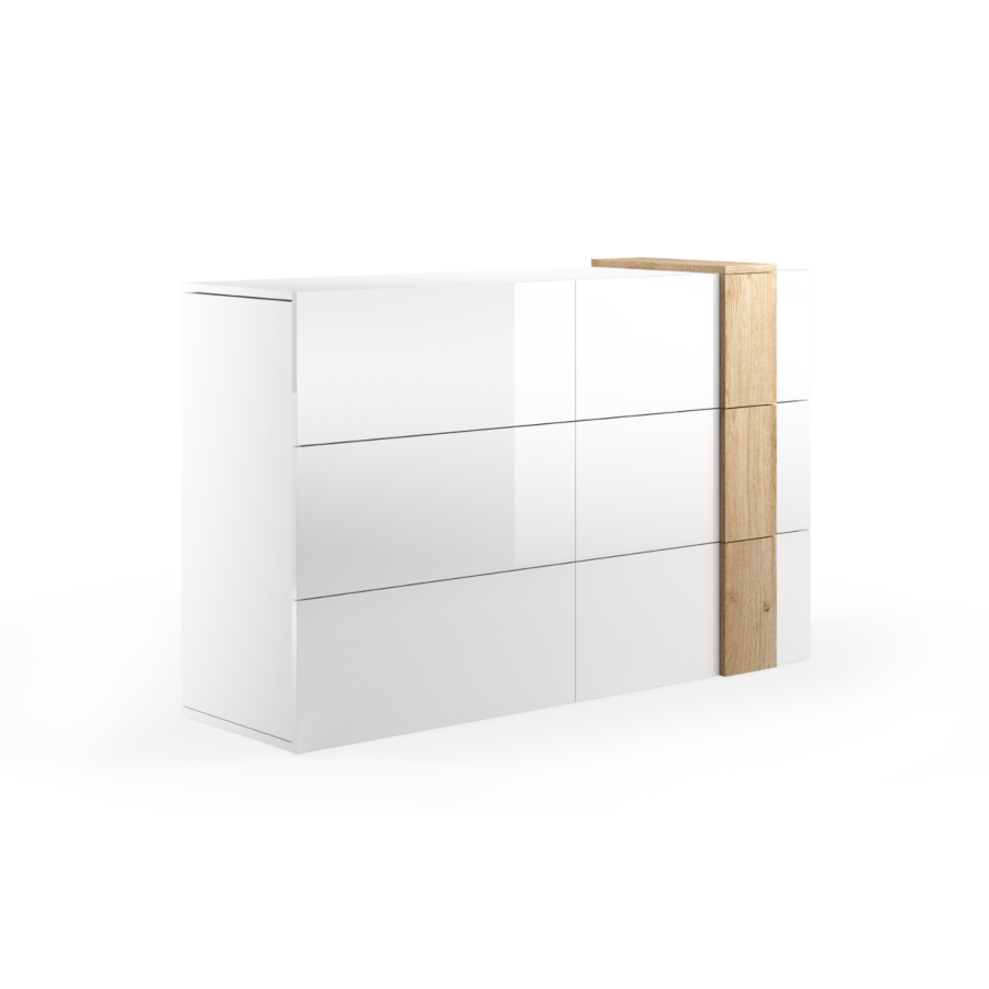 Commode Venus 3 Tiroirs - Blanc/Chêne Commodes et coiffeuses