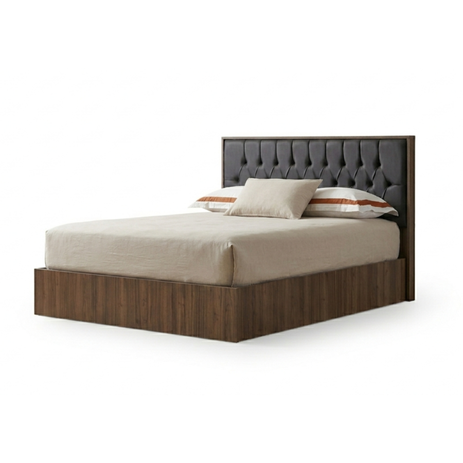 Lit Lumya 160x200cm Avec Sommier - Wengé Lits adulte