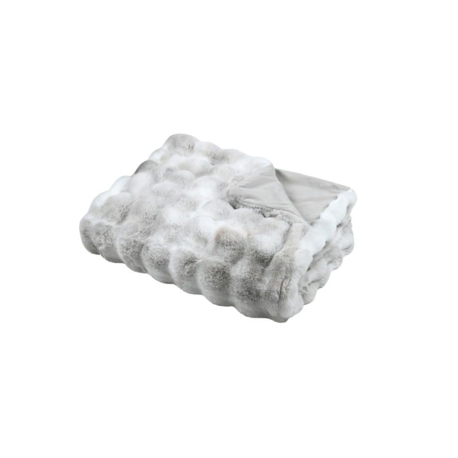 PLAID FOURRURE NEBRASKA 130X150CM - PERLE Plaid et couvertures