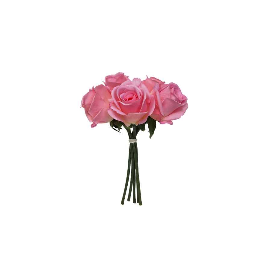 BOUQUET DE ROSES ARTIFICIELLES 26CM - ROSE Plantes et fleurs artificielles