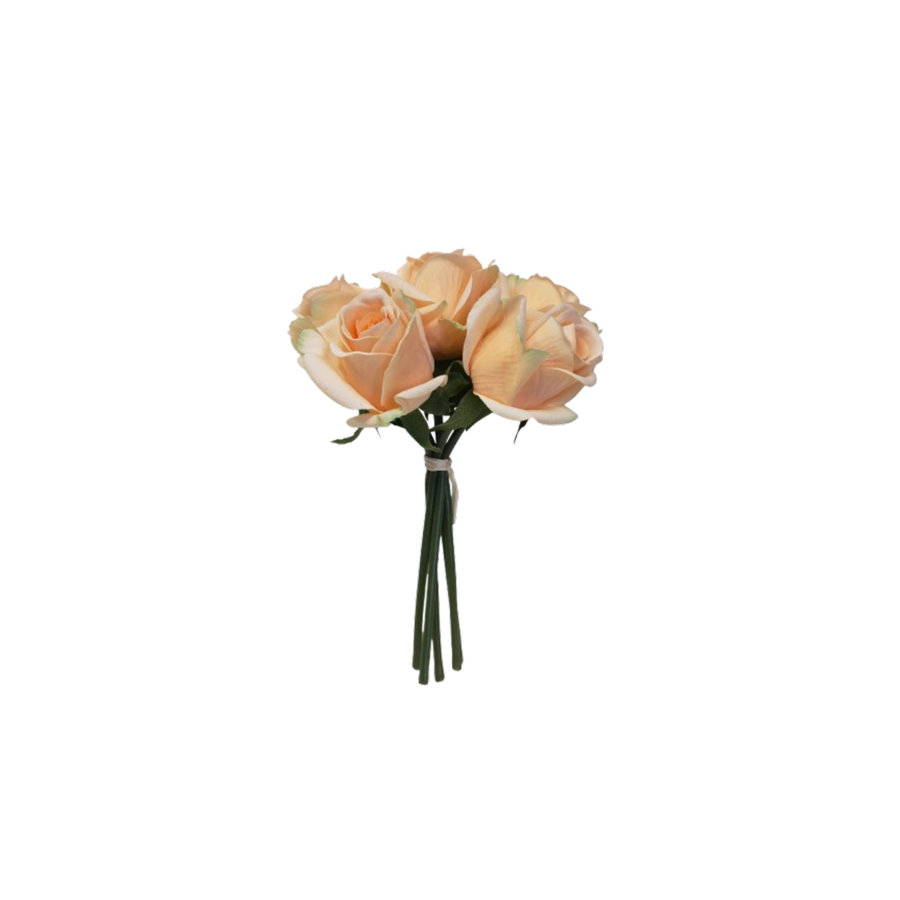 BOUQUET DE ROSES ARTIFICIELLES IVOIRE 26CM - CHAMPAGNE Plantes et fleurs artificielles