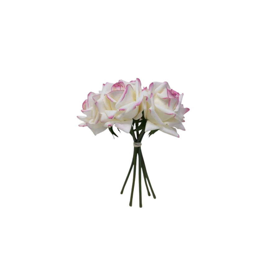 BOUQUET DE ROSES ARTIFICIELLES 26CM - BLANC Plantes et fleurs artificielles