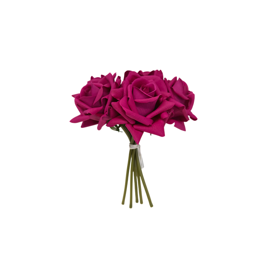 BOUQUET DE ROSES ARTIFICIELLES 26CM - VIOLET Plantes et fleurs artificielles