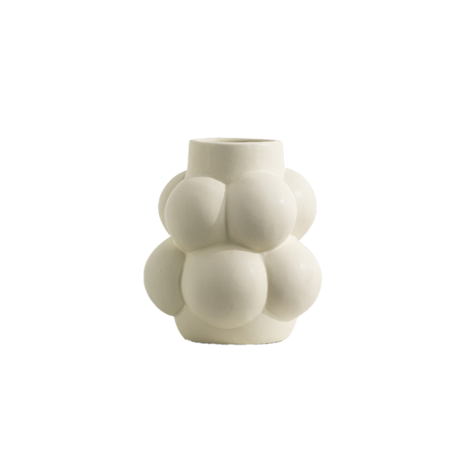VASE BUBBLE MAT 13x14.5x6CM - BEIGE Vases