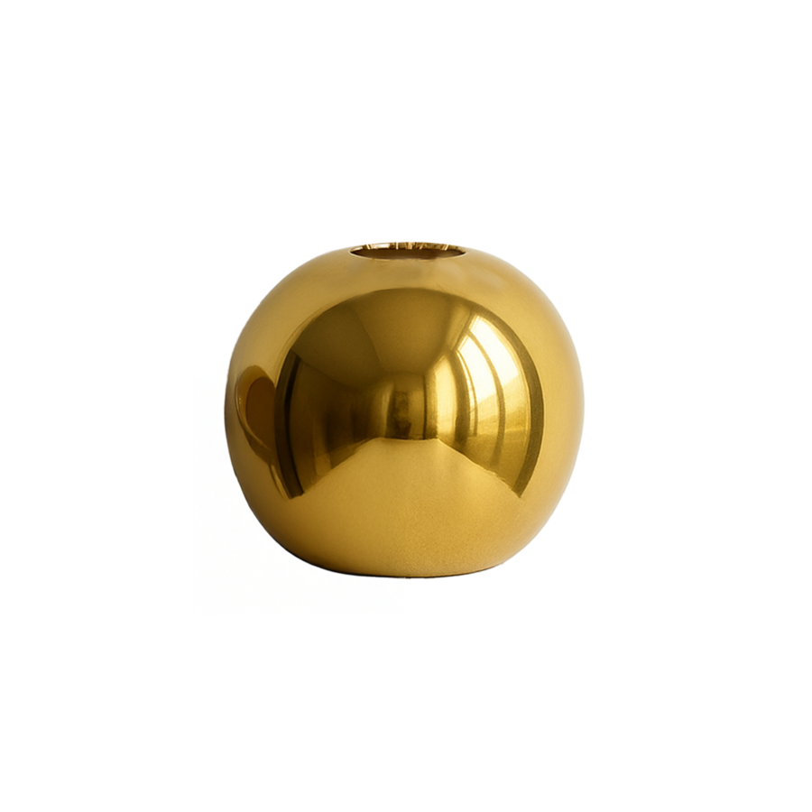 VASE BOULE 14.5x13.5x4CM - DORÉ Vases