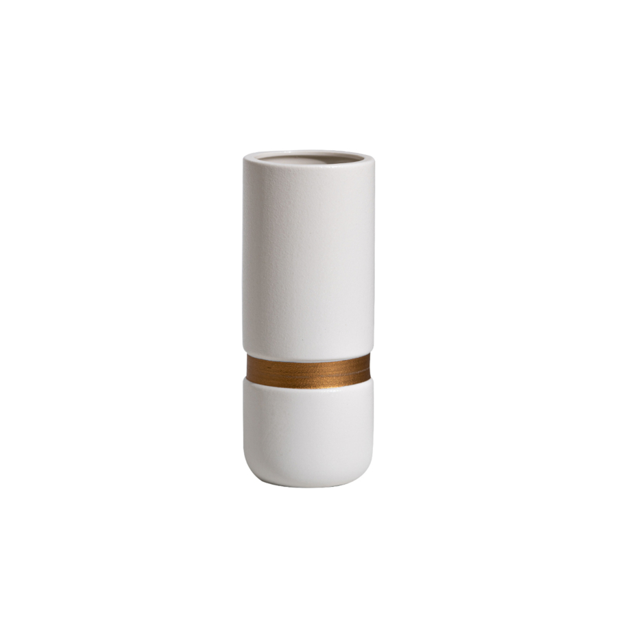 VASE CYLINDRIQUE 8x20 CM - BLANC Vases