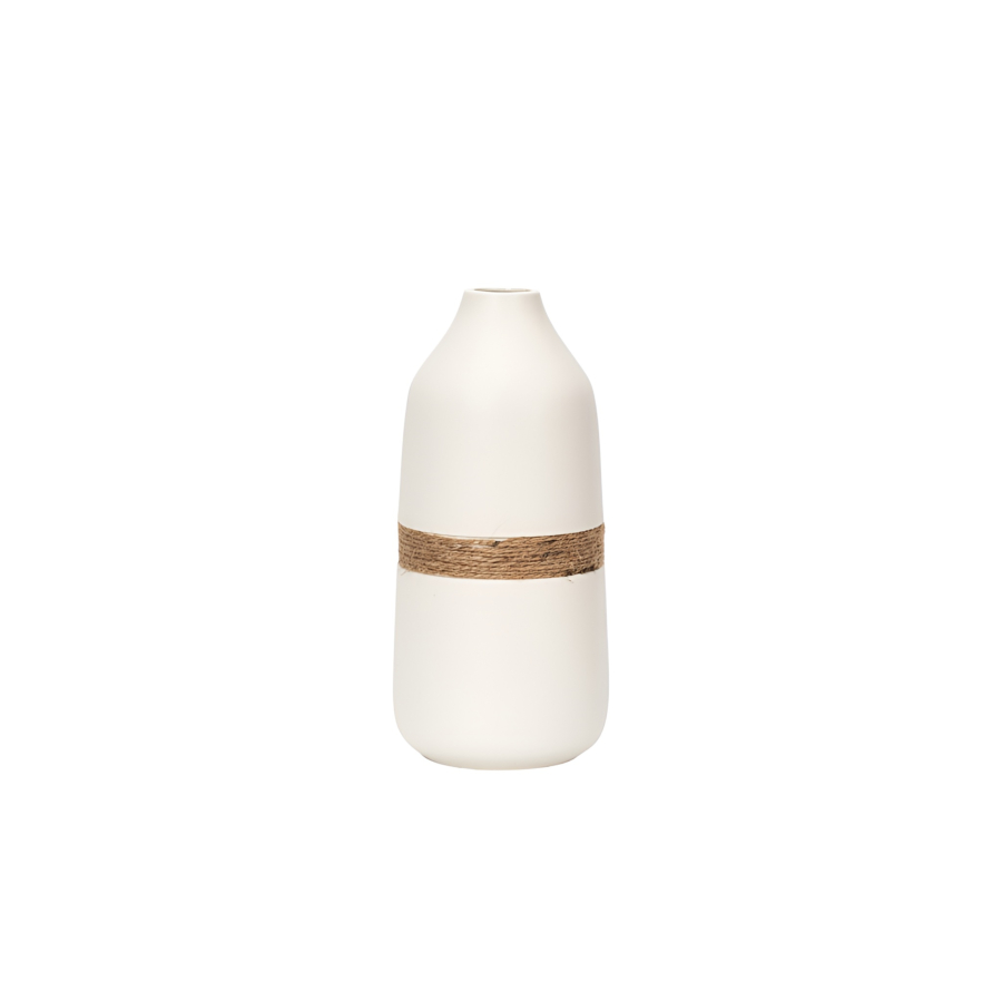 VASE DECORATIF À BANDE - BLANC Vases