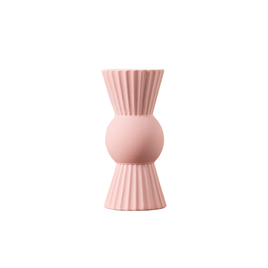 VASE RELIFS GEOMETRIQUES 9.8x21.5x8.5 CM - ROSE Vases