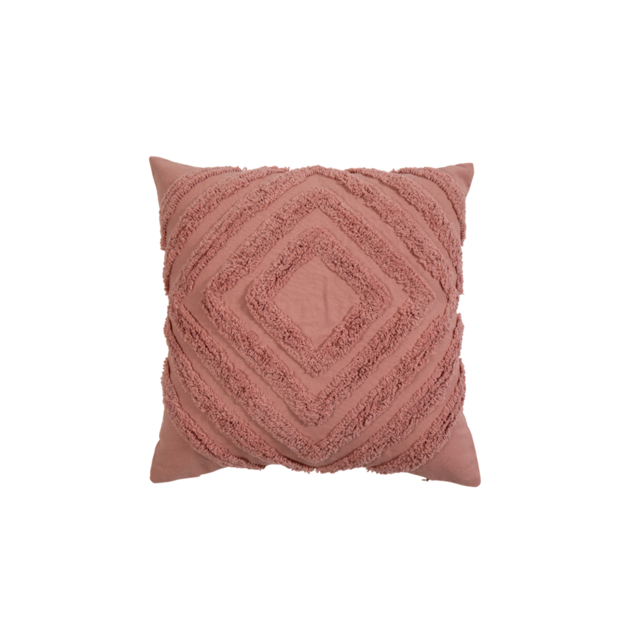 Coussin Deco Losange 45*45 Cm Avec Zip - Rose Coussins décoratifs