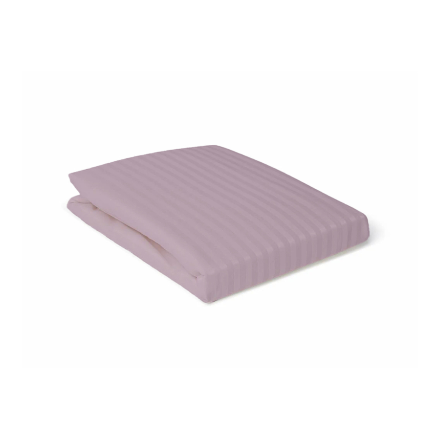 PARURE DE DRAPS RAYÉE SATINÉE SINGLE - LAVANDE Textile