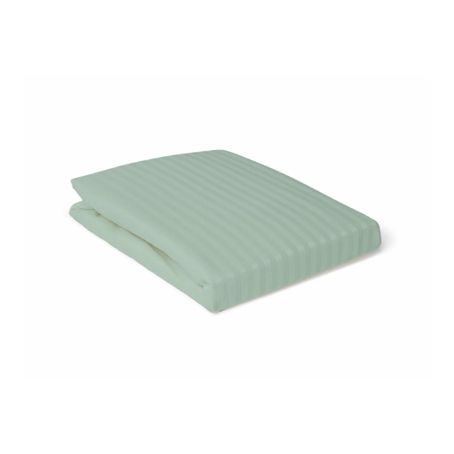 PARURE DE DRAPS RAYÉE SATINÉE KING - VERT Textile