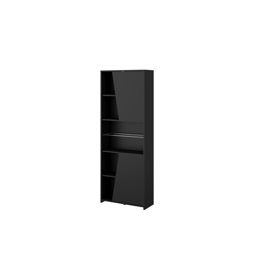 Bibliothèque NEW LEGEND 6 Niches + 2 Portes + LED - Noir Bureau Junior