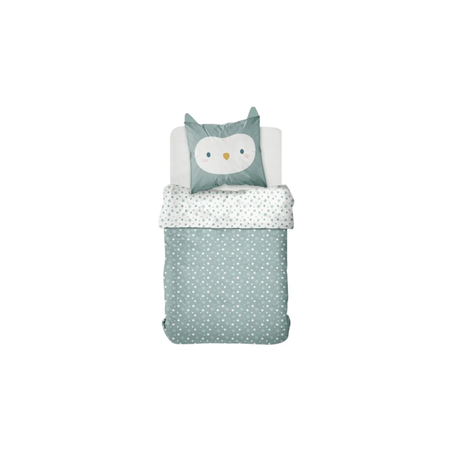 Parure De Lit HIBOU FUNNY 140x200cm - Vert Parure de lits