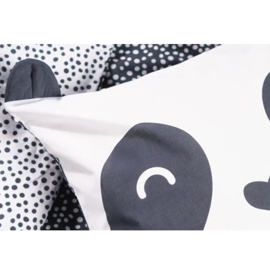 Parure De Lit FUNNY PANDA 140x200cm - Noir Parure de lits