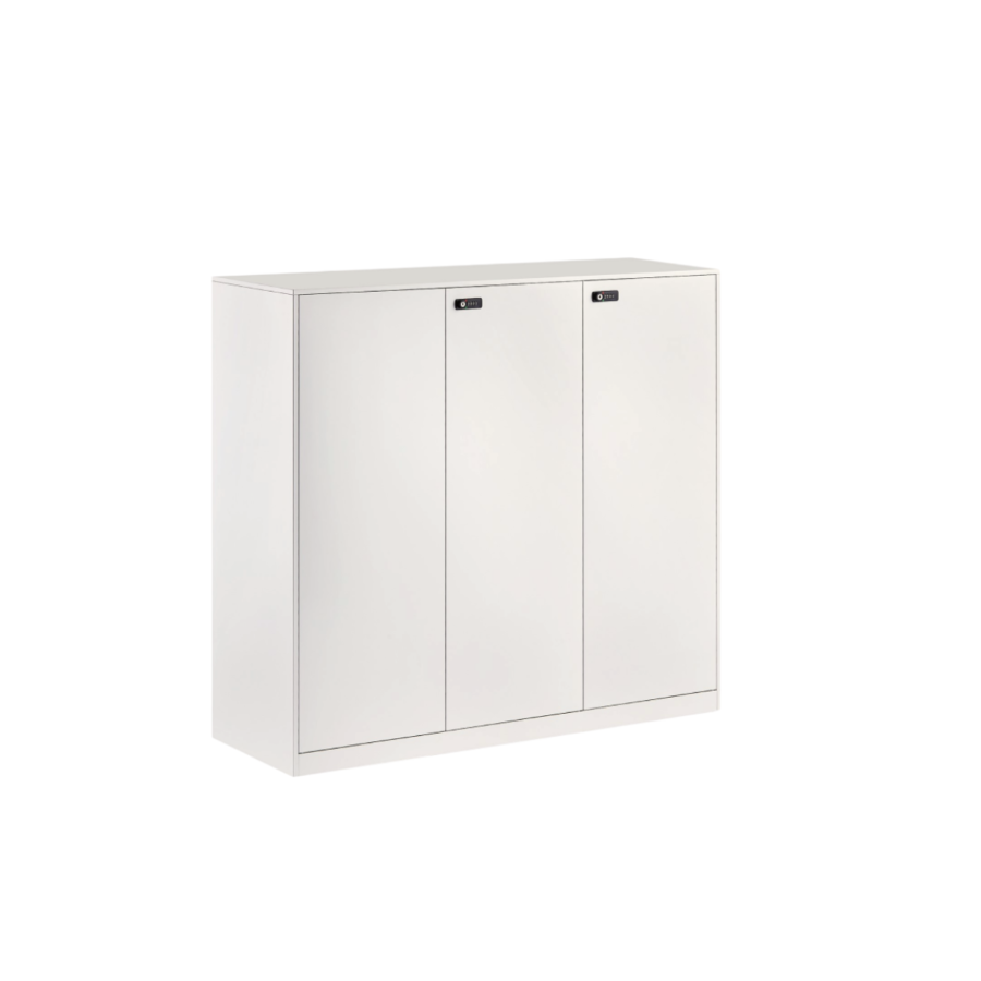 Armoire Solidis 3 Portes Avec Serrure - Blanc Caissons Mobiles