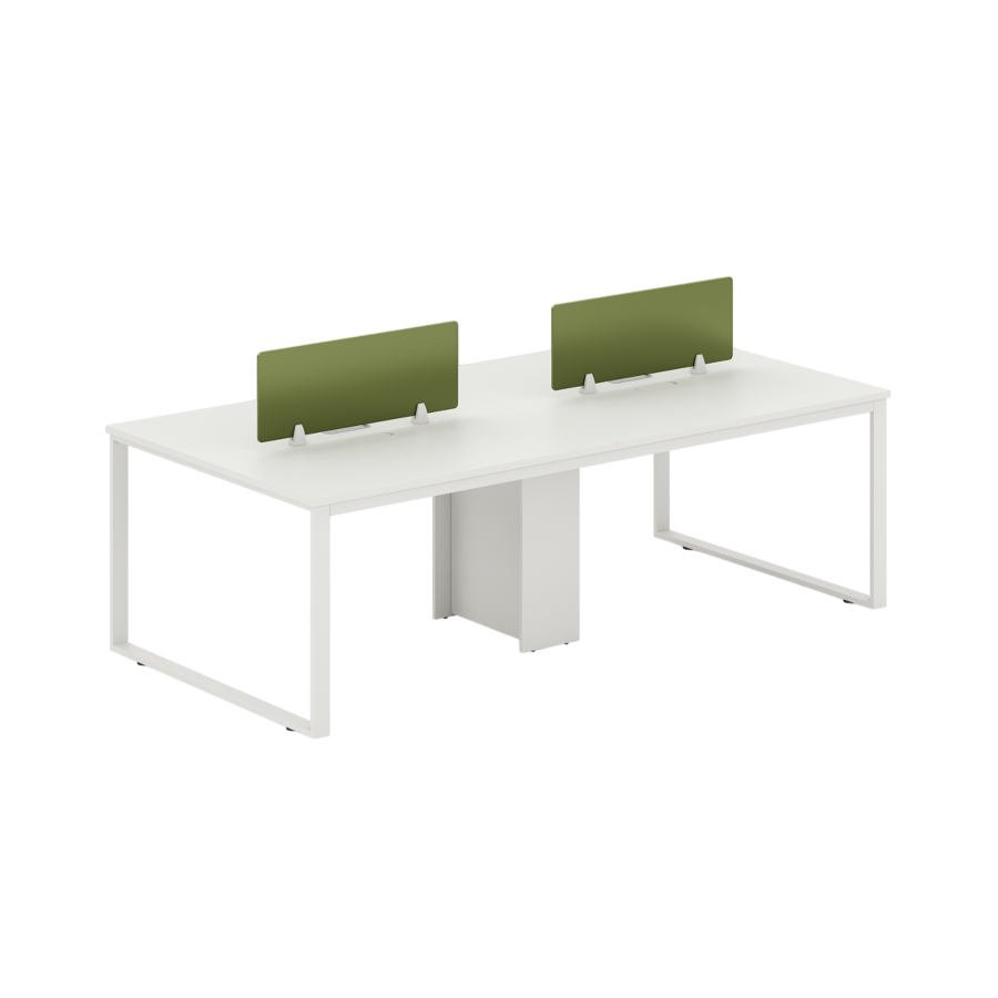 Workstation Polar Pro 4 Places - Blanc Bureaux Opérationnels