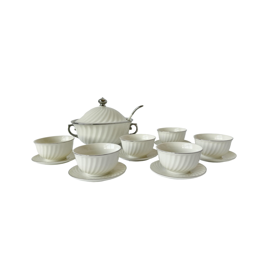 Service À Soupe Élégance 15Pcs - Argenté Offres Ramadanesques