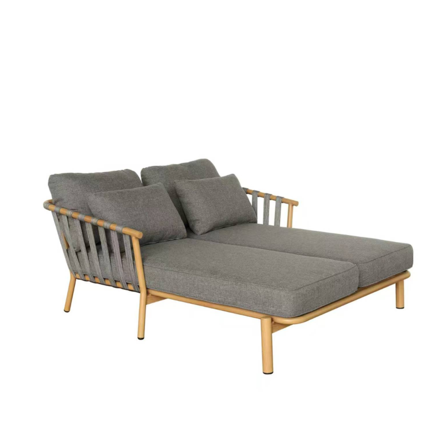 Banquette 2 Places Garden Soul – 175 x 149 x 84 cm – Gris Transats et bain de soleil