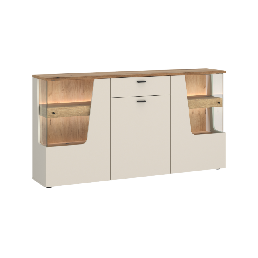 Buffet Cut Out 3 Portes - Chêne Beige Offres Ramadan