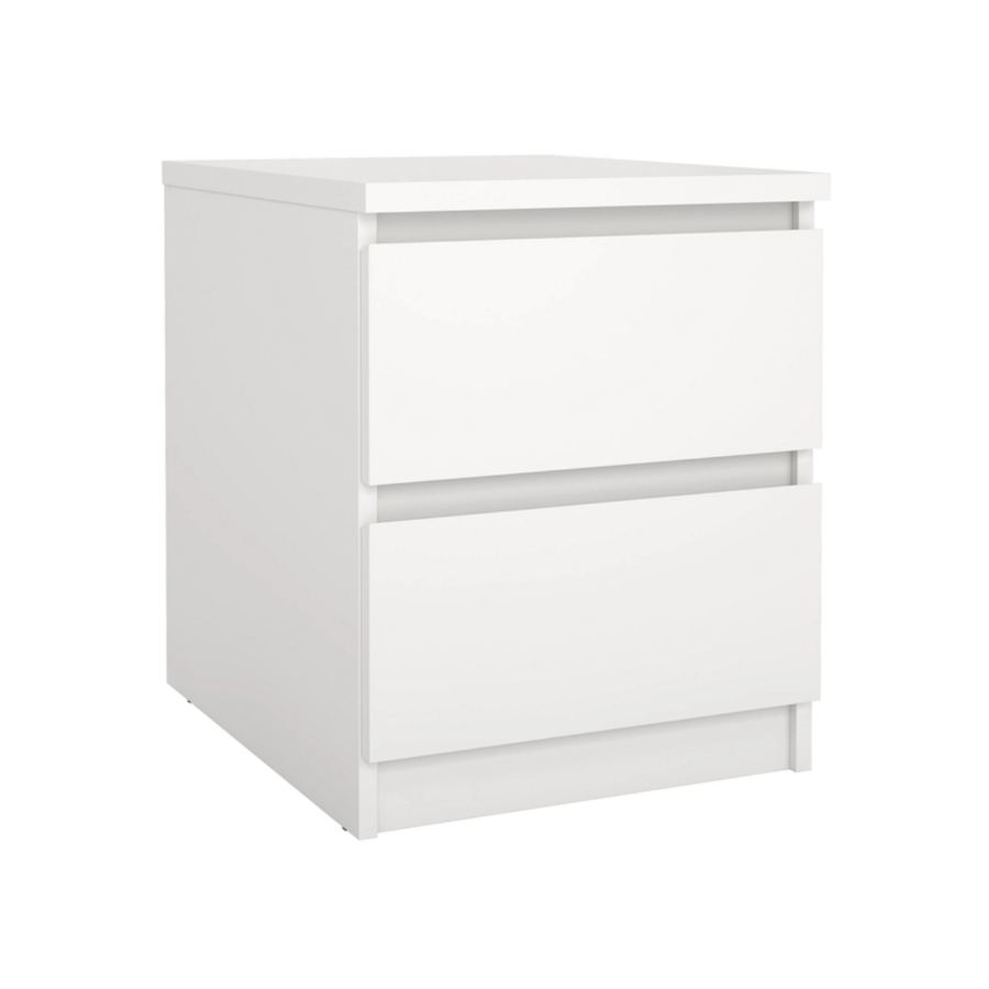 Table de chevet NAIA - 2 tiroirs - 40,4 x 50 x 49,5 cm - Blanc Les Petits Prix