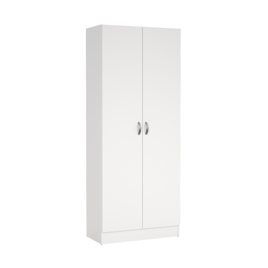 Meuble Multifonctions 2 Portes Focus – 69,2×34,6×170,4cm – Blanc Rangements