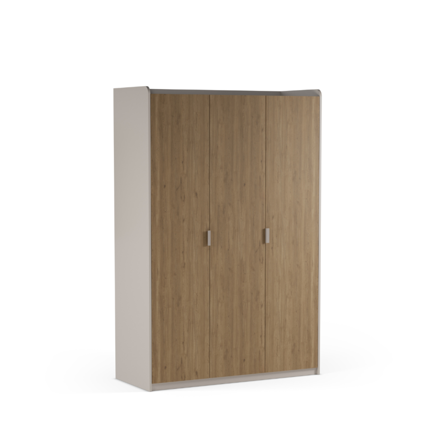 Armoire Dorian 3 Portes 133x56,5x200cm - Chêne Sable Armoires de rangements