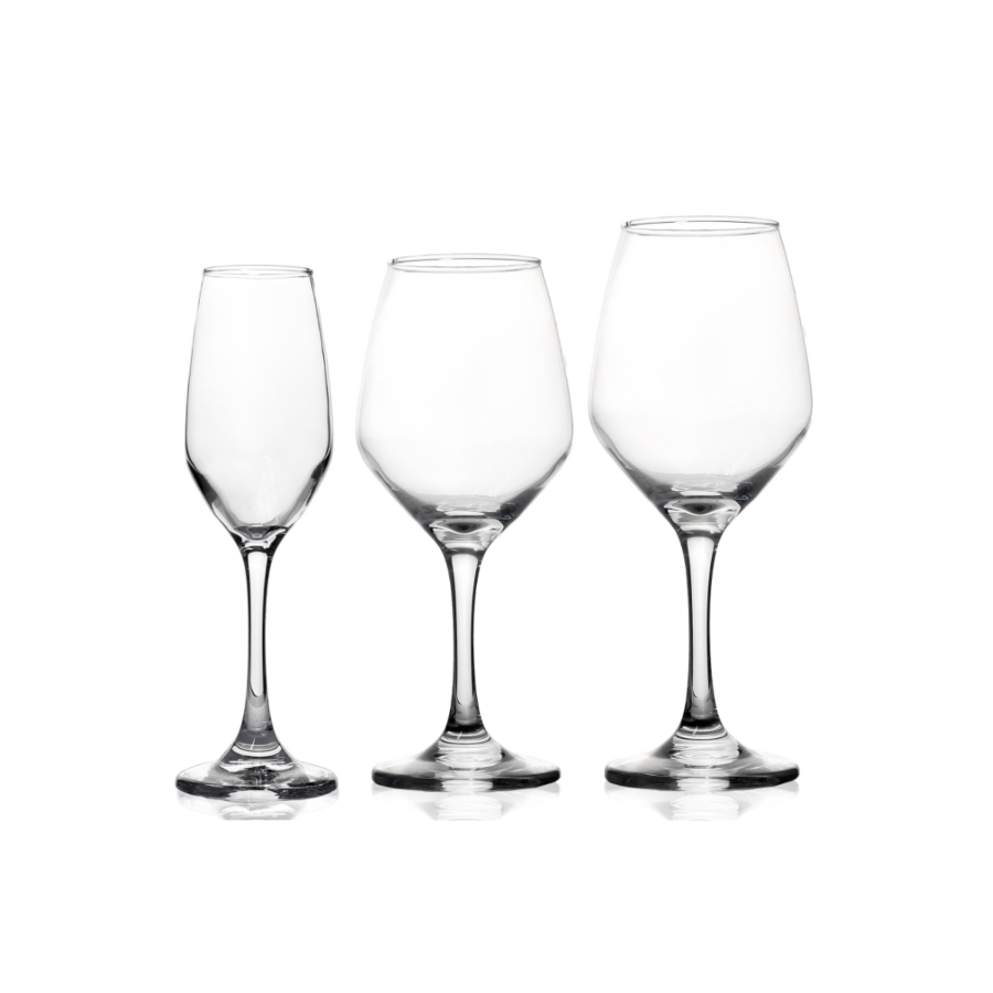 Set de 12 verres à pieds (4 x 50,7cl + 4 x 40,8cl + 4 x 23,7cl) Verres d'eau