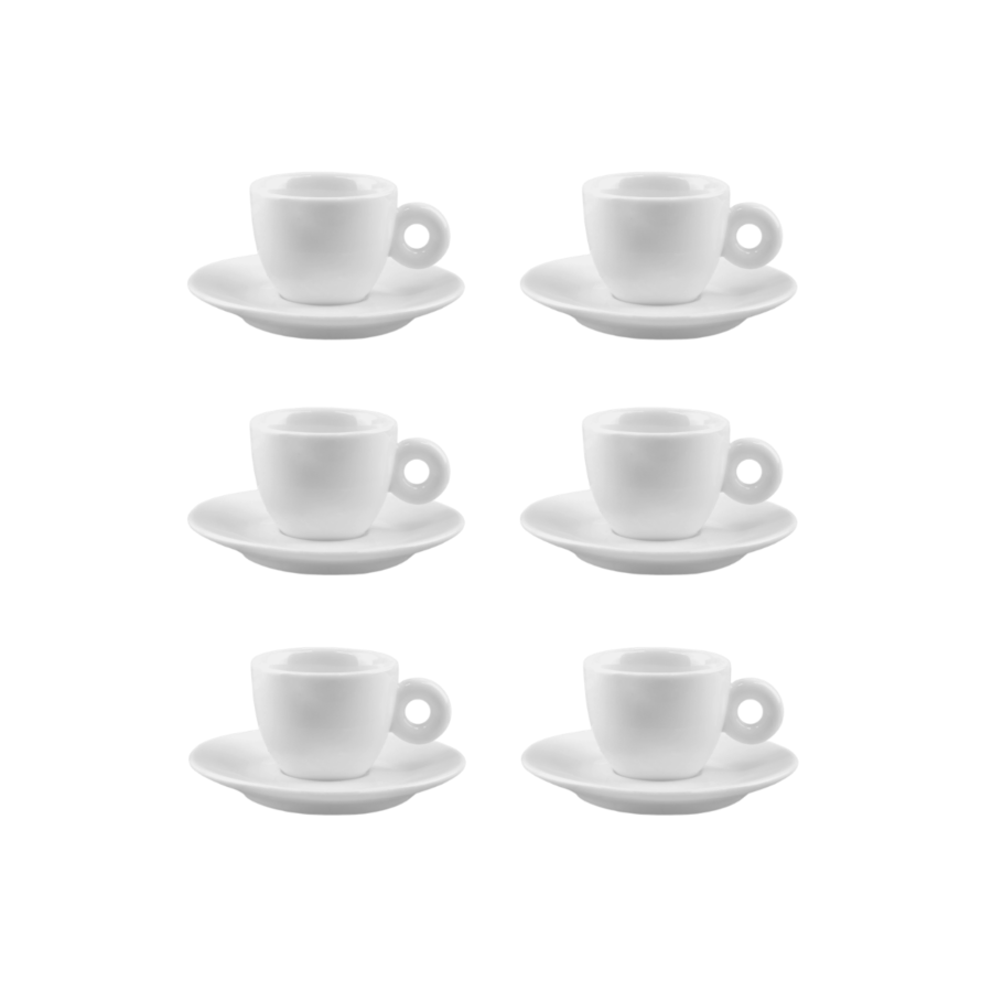 Set de 6 tasses à café et sous-plat en porcelaine Art de table