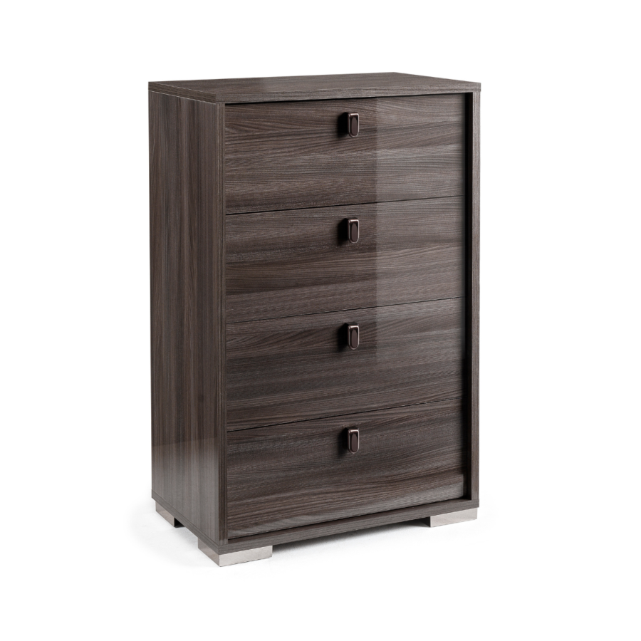 Commode Elegante – 4 tiroirs – 70x45x110cm – Greige brillant Commodes rangements