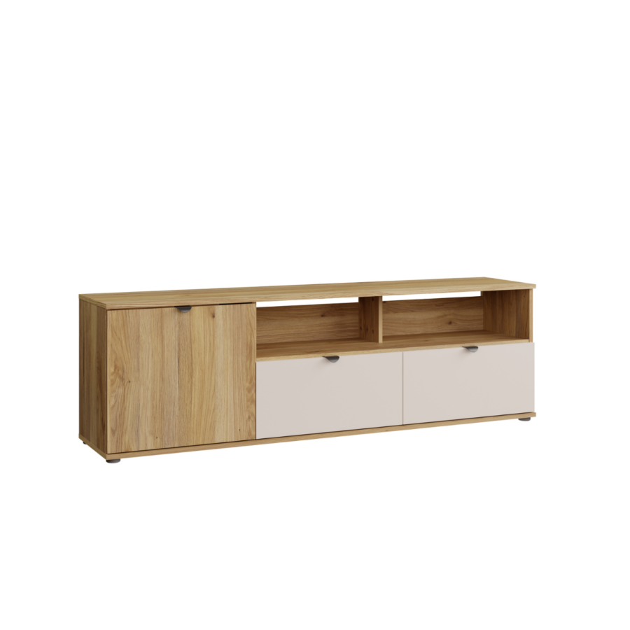 Meuble TV Sumica - 160x50x35 cm - Chêne Sable Meuble TV sur pieds